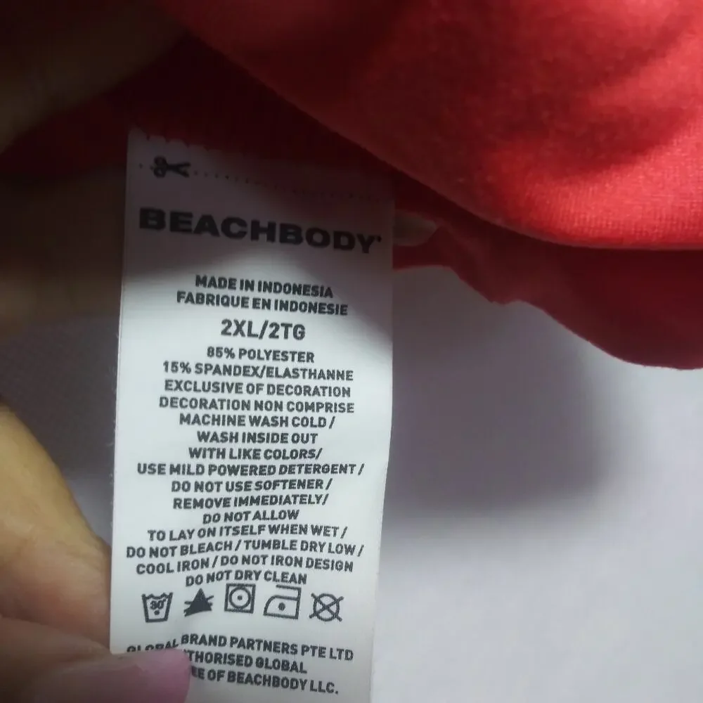 Beachbody Women's Energy Bra Mid-Impact Persimmon Athletic Yoga Size 2XL